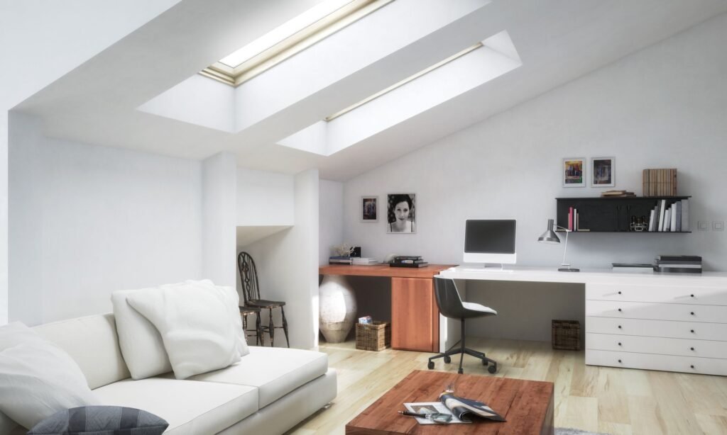 Séjour & salon sous toiture — H2A
