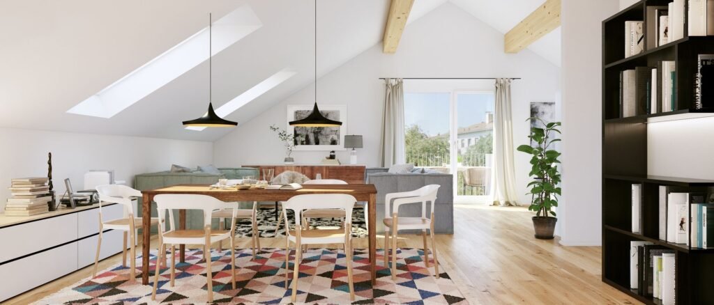 Séjour & salon sous toiture — H2A
